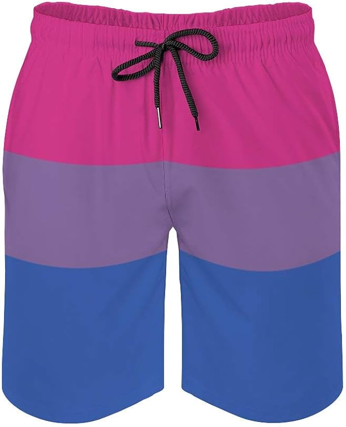 Bisexual Pride Flag Men's Casual Shorts with Pockets