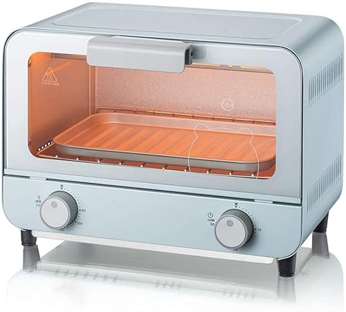 CAZARU Mini Horno de 9L, Horno eléctrico pequeño para Dormitorio, Oficina, Horno Tostador de Pasta, minihorno de Acero Inoxidable