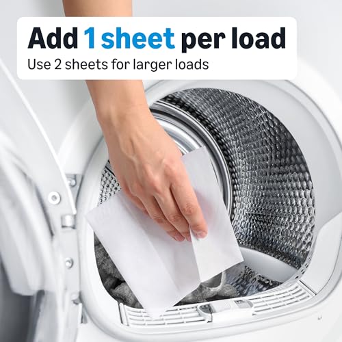 Image of Amazon Basics Dryer Sheets Laundry Fabric Softener, Free & Clear, Hypoallergenic, Free of Fragrances, Softening Agent, Dermatologist Tested, 160 Count