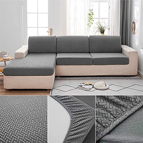 Stretch Sofa Zitkussen Hoezen, Duurzaam Jacquard Spandex Bank Kussenhoezen, Antislip Seat Kussen Protector Voor Sofa… - Afbeelding 3