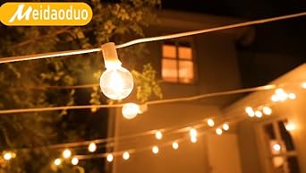 Meidaoduo White String Lights Outdoor 200FT Led Globe G40