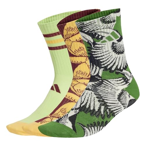 adidas Women's x FARM Socken, 3 Paar Crew Green/Semi Spark/Pulse Lime 37-39