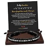 Btysun Grandson Gifts, Middle School Graduation Gifts Grandson Bracelet from Grandma I Love You Gift for Him Grandsons Leather Bracelet for Teen Birthday Christmas Gift