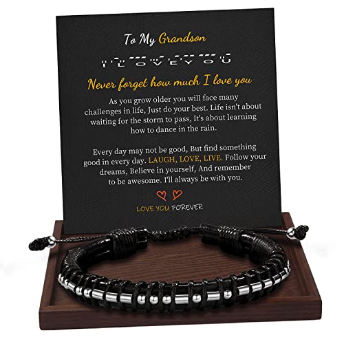 Inspirational Gifts for Men Morse Code Bracelets Mens Bracelets Graduation Gifts for Him Fathers Day Adjustable Leather Bracelet Motivational Birthday Annivesary Jewelry Stocking Stuffers for Men