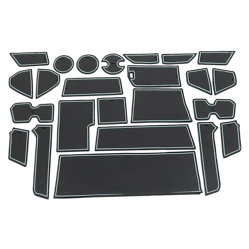 Car Interior Door Slot Mat Water Cup Mat Storage Box Mat Non-Slip Mat For Toyota For Land Cruiser 300 LC300 2021 2022 2023(White line)