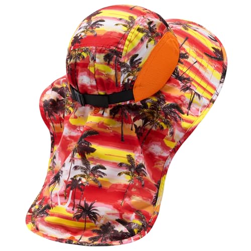 Image of BASSDASH UPF 50+ Unisex Water Resistant Wide Brim Sun Hat with Large Neck Flap Ponytail Fishing Hat for Men Women