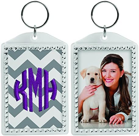 25PCS Clear Blank Photo Keyrings Personalised Round Picture Frame Keyring