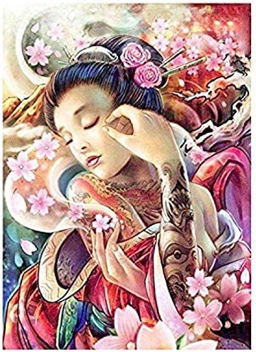 Kit Punto Croce Geisha Giapponese - Ricamo 11CT 40x50cm Per Adulti