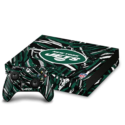 Skin Xbox One X NFL New York Jets par Head Case Designs - Autocollant Vinyle pour Console et Manette