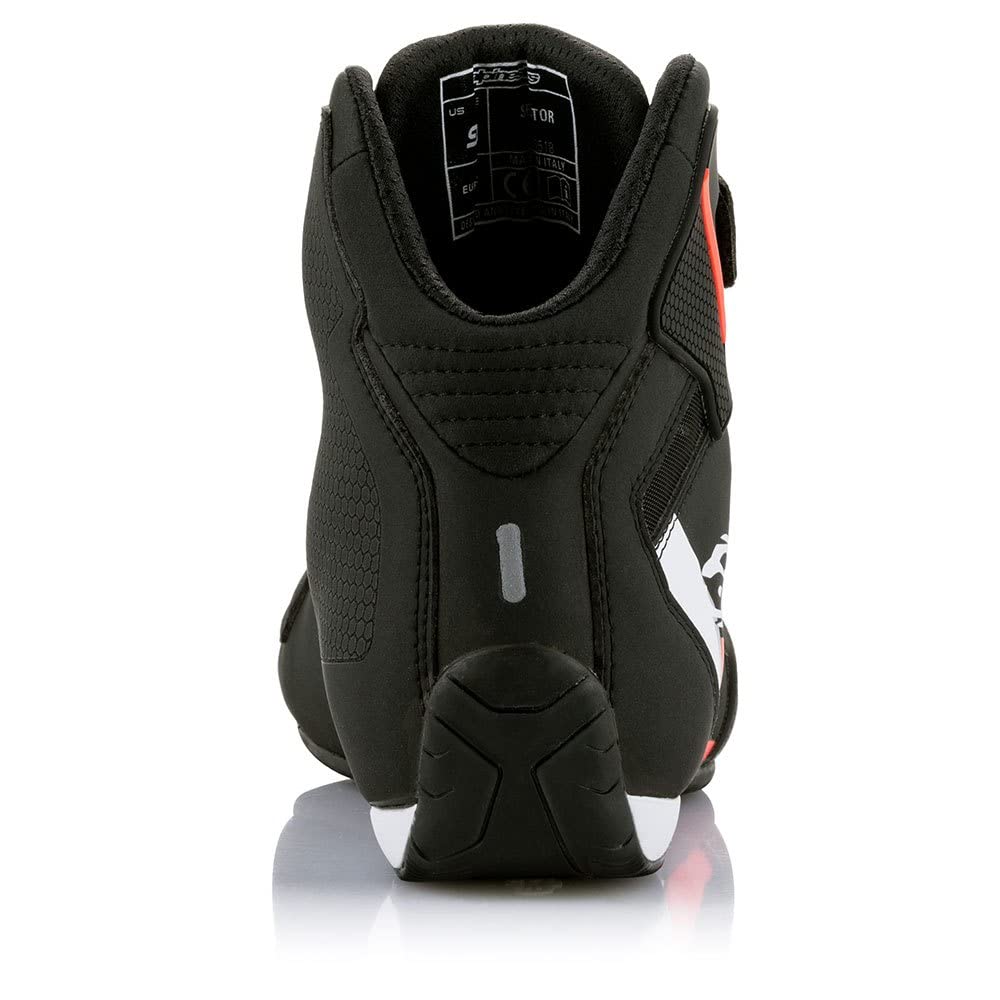 Alpinestars Motorradss, Ballet Flat Unisex Adulto, Black White Red Fluo, 42 EU