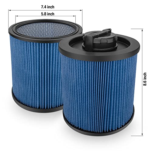 Dewalt Dxvc6912 High Efficiency Cartridge Filter, Fit For 6-16 Gallon Shop Vacuum, Compatible With Dewalt Dxv06P Dxv09P Dxv09Pa Dxv10P Dxv10Pl Dxv10S Dxv10Sa Dxv10Sb Dxv12P Dxv14P Dxv16P #TOP3