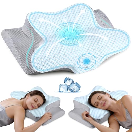 Cervical Neck Pillow for Pain Relief - Ergonomic Side Sleeper Pillow for Neck Support, Contour...