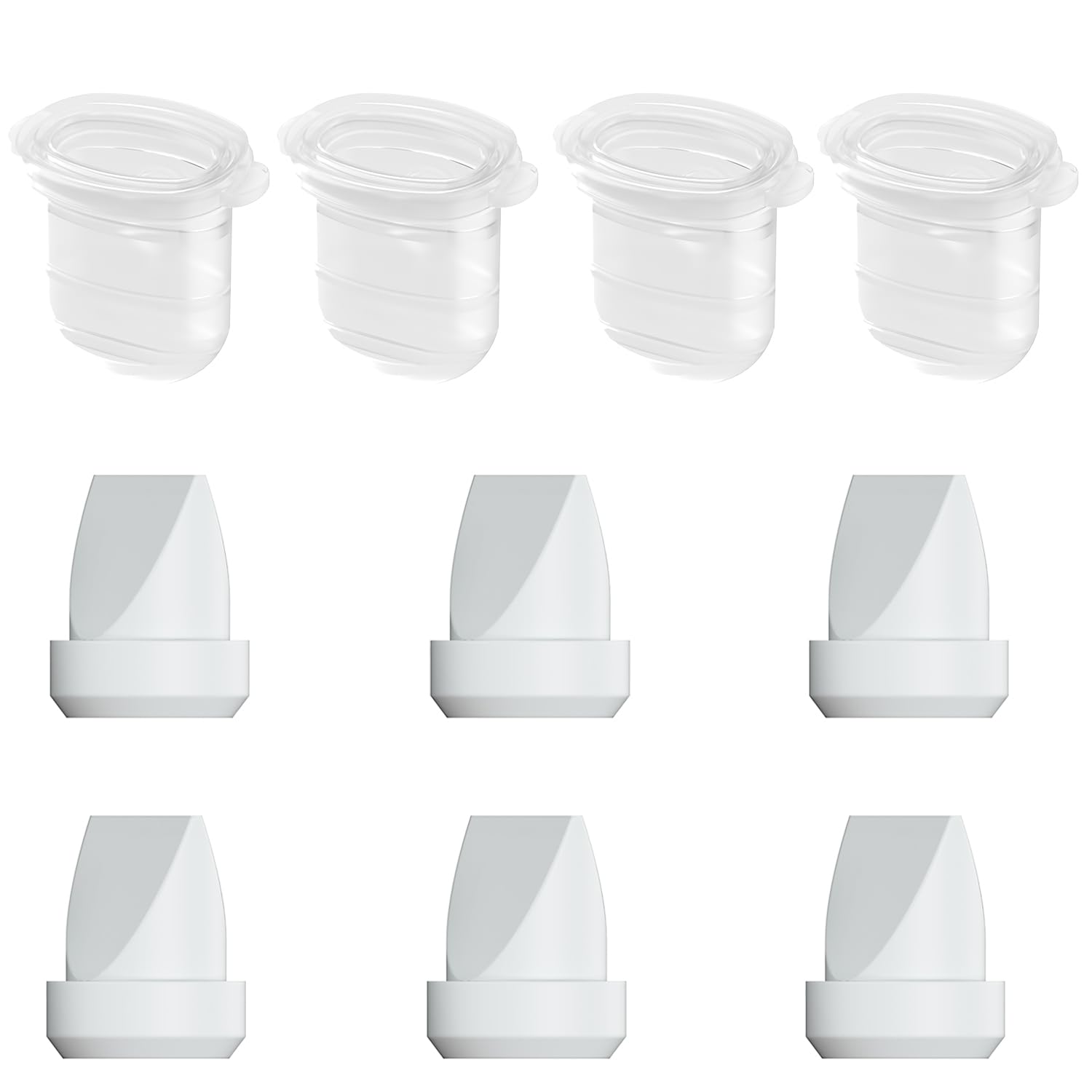 6pcs Duckbill Valve and 4pcs Diaphragm Compatible with Momcozy M6 Mobile Style, M6 Breast Pump Replacement Accessories, Not Momcozy Original Parts,Gray 10Pack