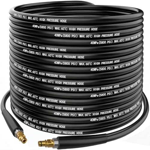 20M High Pressure Washer Replacement Hose Accessories Jet Power Extension Water Clean Pipe for Karcher K Series Pressure Washer K2 K3 K4 K5 K6 K7 Click Plug Quick Connector 40MPa(5800 PSI) MAX.60