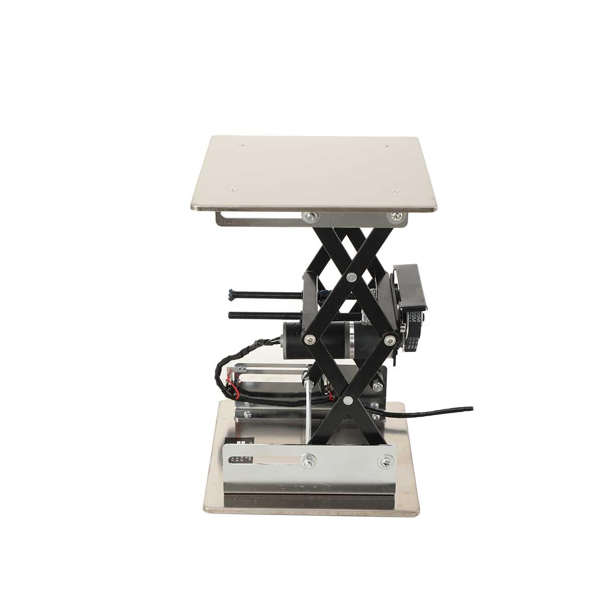 Elektrische Hebebühne Laborhebebühne aus Edelstahl, 200 × 200 mm Kleines Fernbedienung Heber Hubtisch, Hubbereich 100–307mm, Maximal Unterstützte Gewicht 10KG