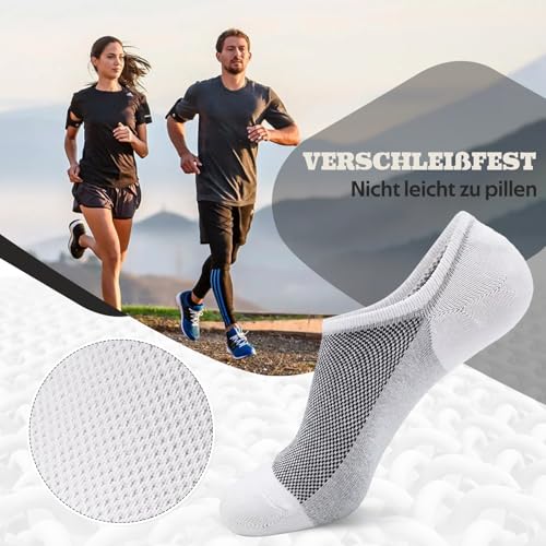 Soleeya 8 Paar Füßlinge Damen Herren 38-42 43-46, Unsichtbare Sneaker Socken mit Silikon No Show Socken Herren Baumwolle Füsslinge (DE/NL/SE/PL, Numerisch, 43, 46, Regular, Regular, Schwarz/Weiß/Grau)