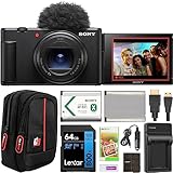 Sony ZV-1 II Vlog Camera with 4K Video & 20.1MP for Content Creators and Vloggers Black ZV-1M2/B (Renewed) Bundle with Deco Gear Case + Extra Battery + 64GB Card + HDMI Micro Cable + Accessories Kit