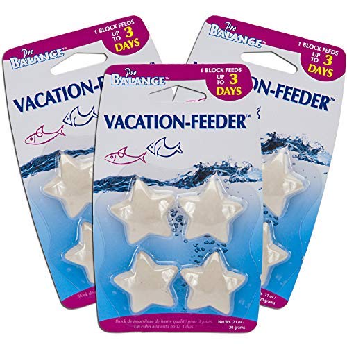 Penn-Plax Pro Balance Vacation Fish Feeder – Slow Release Food That’s Great for Weekend Vacays: 1 Block Feeds up to 3 Days – 12 Starfish Shaped Blocks (3 Packages)