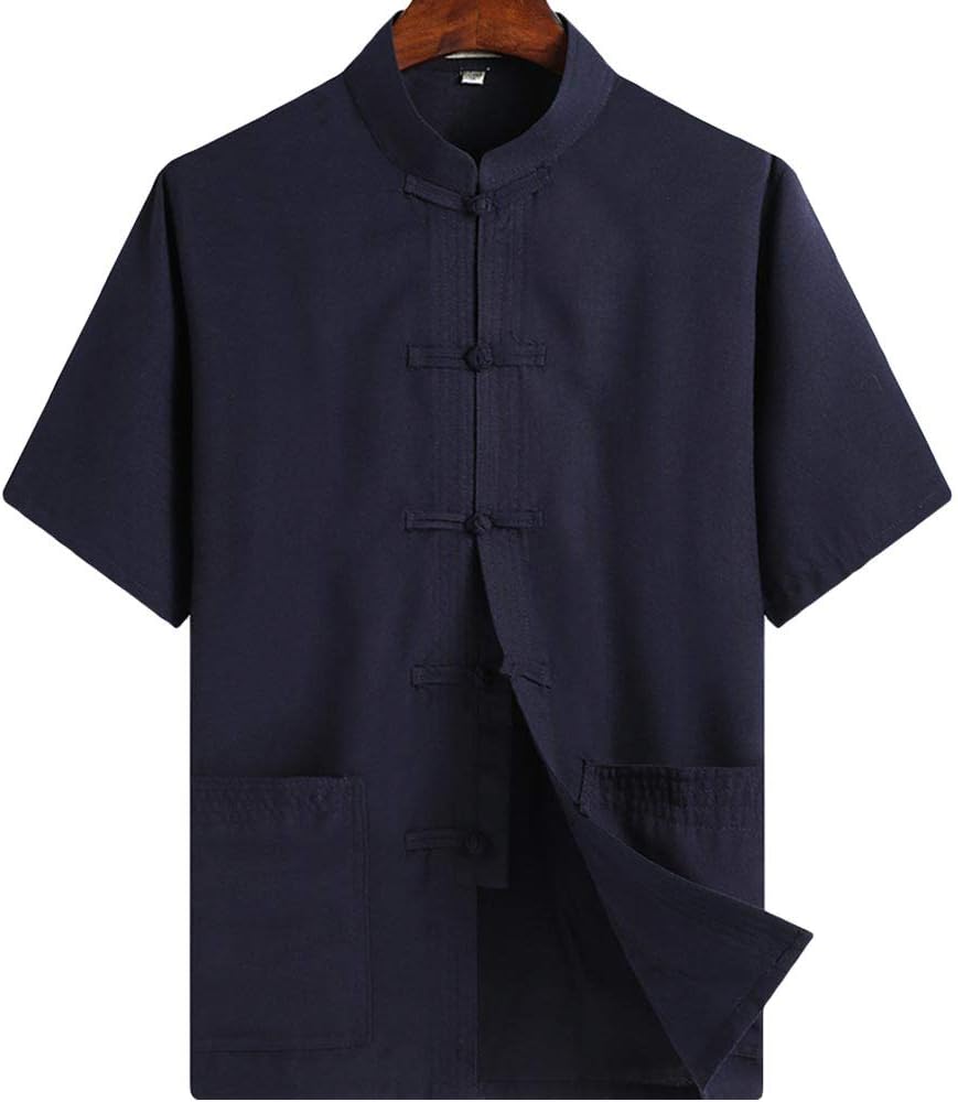 ZooBoo Chinese Clothing Tang Suit - Kung Fu Short Sleeve Shirt for Men