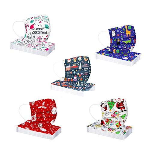 MaNMaNing Niños Protección 3 Capas 50 unidades Transpirables con Elástico para Los Oídos 20200821-MANING-MXZ5 (Navidad 5-2)