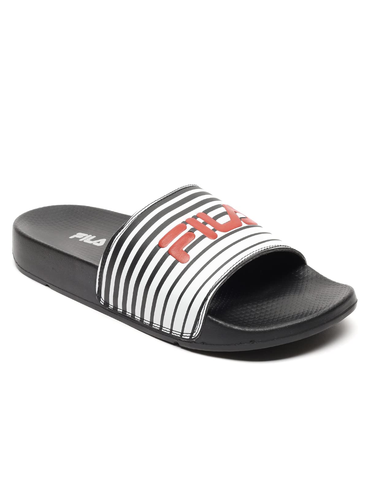 FILA Mens POSSAN BLK/WHT/CHN RD Casual Slippers (B0BSTVGN1S) Amazon Price History, Amazon Price Tracker