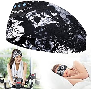 LC-dolida Sleep Mask with Bluetooth Headphones, Painting Sleep Headphones Bluetooth Headband for Sleeping Sports Sleep Mask for Side Sleeper, Best Gift and Travel Essentials