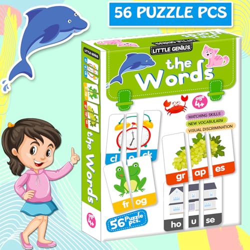 Image of My First Word Addition (56 Pcs) Puzzle Game Box Set for Kids - Early Learning Activity with Matching Skills, Colorful Fun Illustrations for Kids, Toddlers - Ages 2+ Years