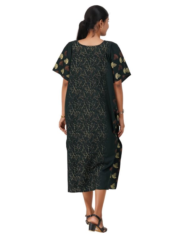 Image of MENMAII Cotton Feeding Robe for Women | Soft Breathable Maternity & Nursing Wear | Front Open Easy Feeding Access | Comfortable Nightwear for New Moms|Calf Length [Size: L,XL,XXL,3XL /FS]