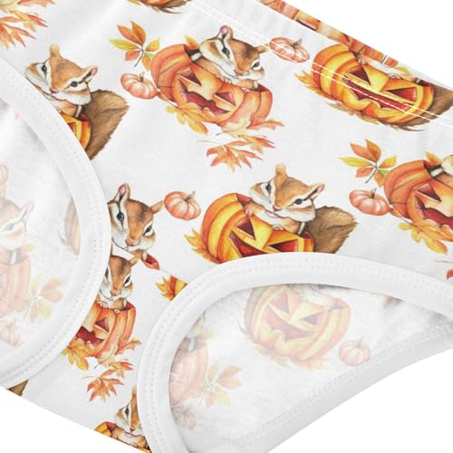 Joisal Toddler Underwear Floral 2t Cotton Girl Panties Cute Fun Briefs Girls Undies Cute Pumpkins Orange4