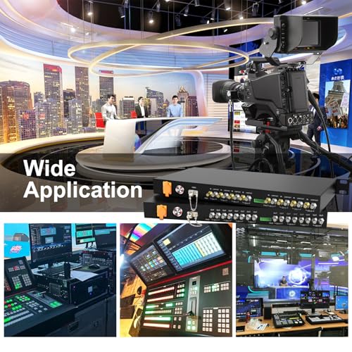 Image of 1U Rack-Mountable 8-Channel HD-SDI Fiber Converter Supporting CWDM and Loop Out, 1080@30Hz Uncompressed Fiber Extender Over Single LC Fiber Up to 20KM