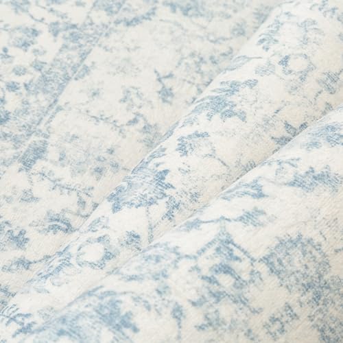PureCozy 2x3 Blue Area Rug Washable Vintage Non Slip Carpet - image 8