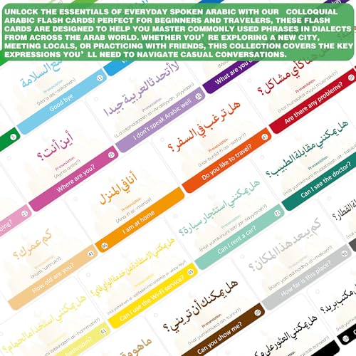 Arabic Flash Cards 50% Off - Learn Conversational Phrases