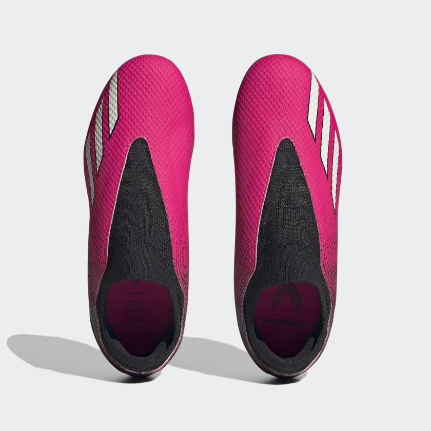 adidas X SPEEDPORTAL.3 Laceless Firm Ground Soccer Shoe, Team Shock Pink/Zero Metallic/Black, 5.5 US Unisex Big Kid