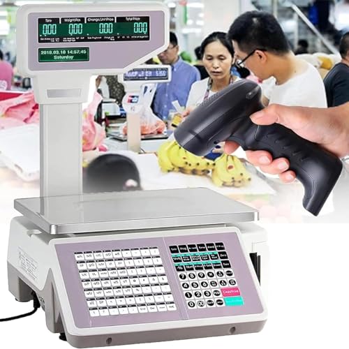 Báscula digital precio con impresora, 30kg capacidad miniatura 1