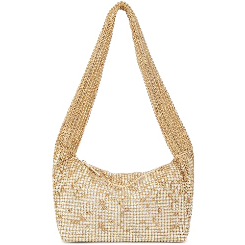 Image of BBTT.ful Rhinestone Evening Handbags Sparkling Crystal Purse Daily Casual Shoulder Bag