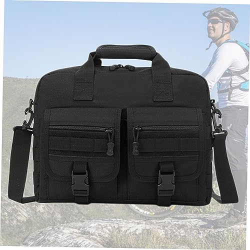 Bolso de hombro para hombre de nylon negro sencillo miniatura 7