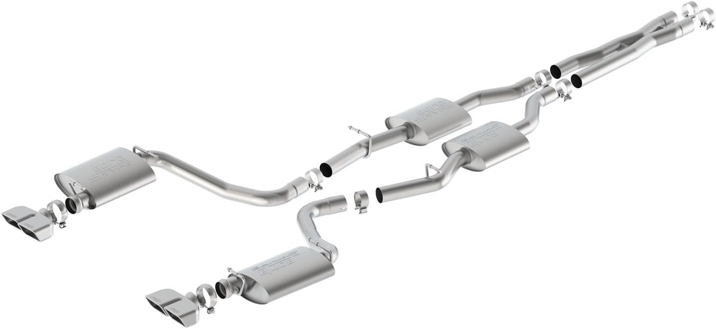 BORLA 140627 Cat-Back Performance Exhaust System for 2015-2023 Dodge Challenger R/T 5.7L V8 Automatic/Manual Transmission Rear Wheel Drive WITHOUT MDS (Cyl. Deactivation) Valves.