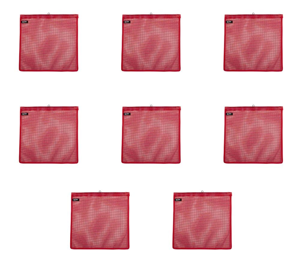 Mytee Products Red Safety Flag with Wire Loop DOT Compliant - 18 Inch x 18 Inch High Visibility Vinyl Mesh Warning Flags, 8 Pack