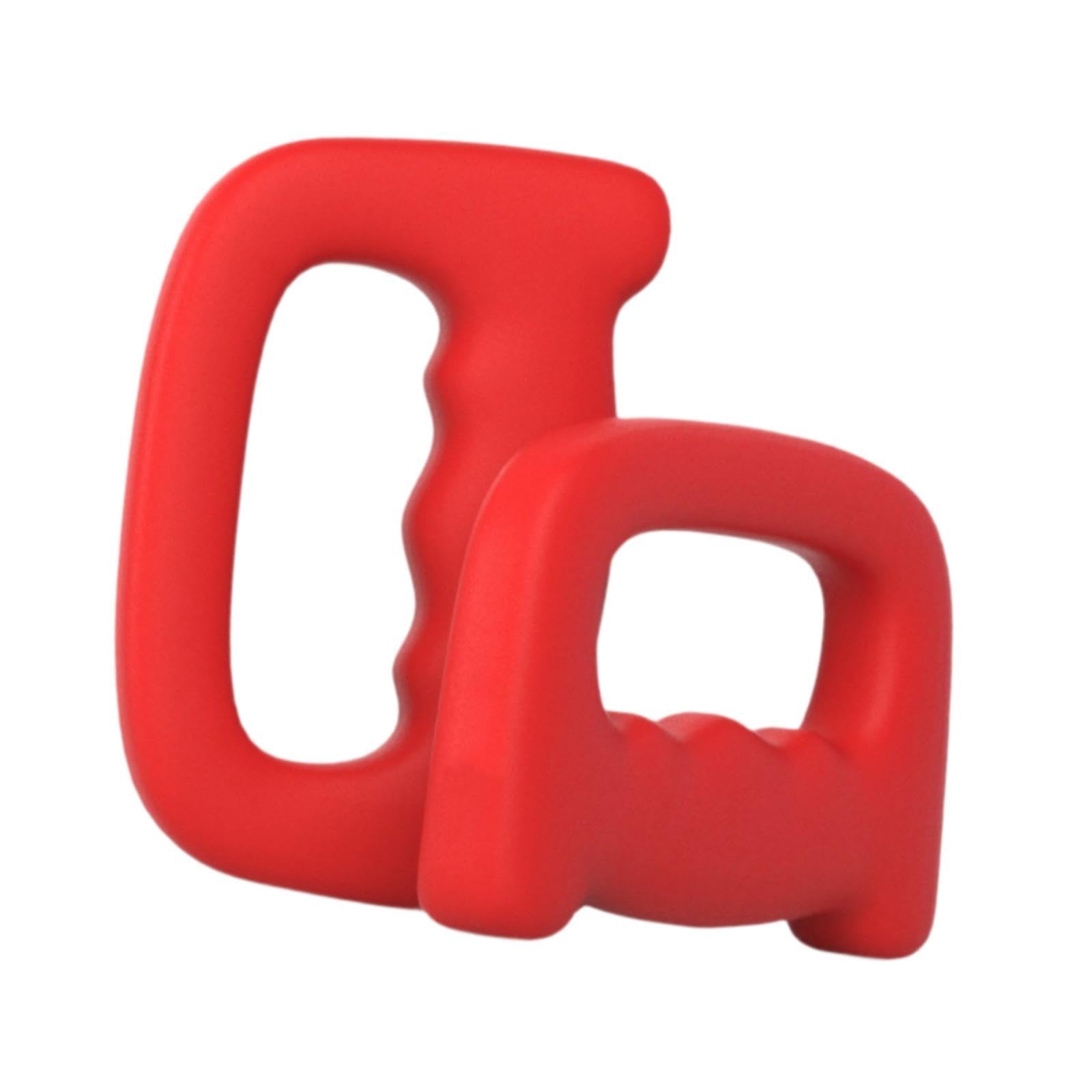2 Pezzi Manubri Fitness Ergonomici Antiscivolo Ghisa Sagomata Impugnatura Nonslip Ideali per Allenamento Petto Braccia Spalle Curl Usati in Casa Uffic, Rosso 1.5 kg