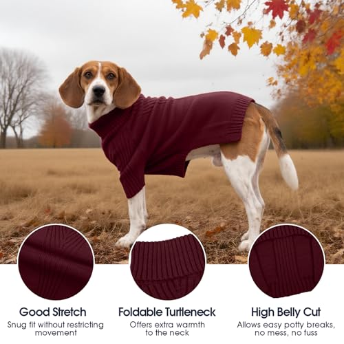 Image of Great Dane Sweater,5XL Extra Large Sweater for Giant Breed Dogs in Winter | Turtleneck Cold Weather Outfit, For Senior & Short-haired Giant Dog Clothes, Elastic Pullover for Saint Bernard,Mastiff
