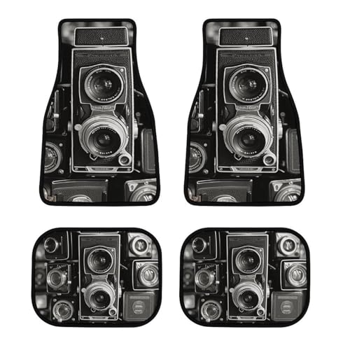 Tapis de voiture motif caméra vintage universel protection intempéries toutes berlines