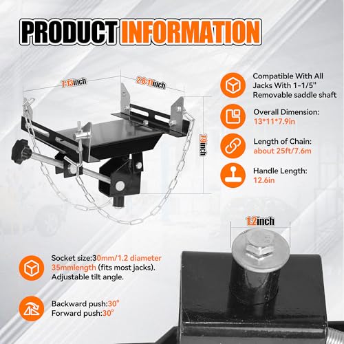 Image of Transmission Jack Adapter for Cars and Trucks, 1100 lbs (0.5 T) Capacity for Gearbox Removal, Dual Functionality for Passenger Cars and Light Trucks