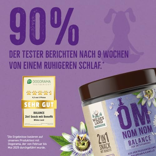 Wildes Land Balance Snack für Hunde – 300 g – Funktionaler Premium-Hundesnack zur Entspannung & Stressreduktion – Mit Baldrian & L-Tryptophan – Getreidefrei, natürliche Zutaten