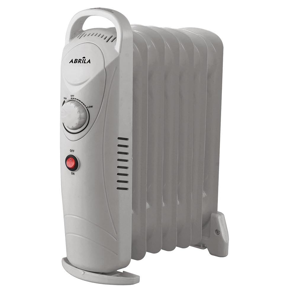 Radiador de aceite 700W, 7 elementos, termostato, protección sobrecalentamiento, luz indicadora, asa; ideal para calefacción efectiva y segura.