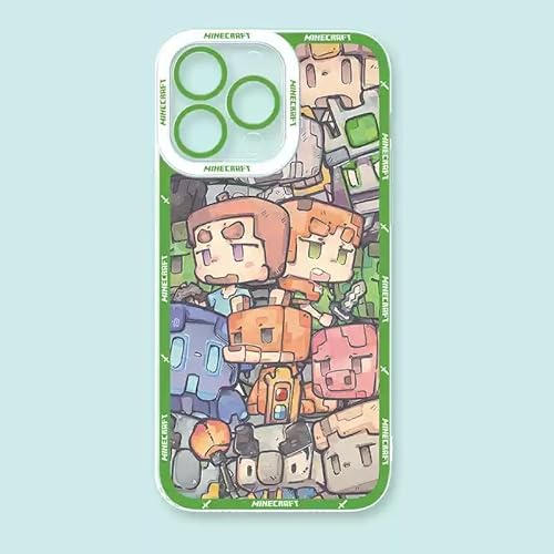 マインクラフト スマホケース iPhone用ケース アイフォンケース 耐衝撃 ソフト iPhone17pro 携帯カバー クリア 耐衝撃 四隅滑り止め レンズ保護 スレ傷防止 滑り止め 軽い