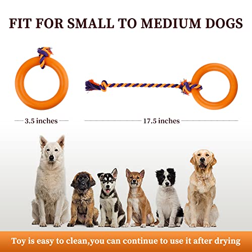 Petleso Dog Chew Toys Rubber Ring Dog Rope Toy, Dog Rubber Toy With Rope For Aggressive Chewers, Small #TOP3