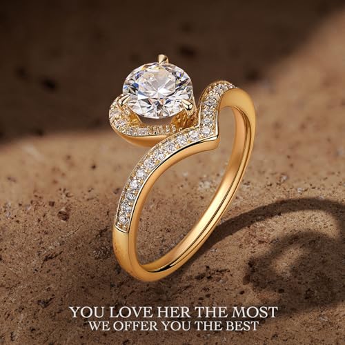 Kate Lynn -Eternal Love- 1 Carat Diamond/Moissanite Rings for Women, IGI/GRA Certified, Promise Engagement Wedding Anniversary Rings for Her, Idea Gift for Women3