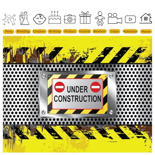 Fondo fotográfico Under Construction 7x5ft para fiesta miniatura 4
