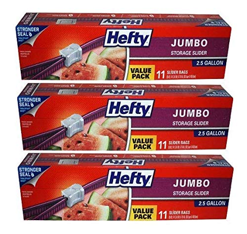 Hefty Jumbo Food Storage Bags, 2.5 Gallon,33 Count