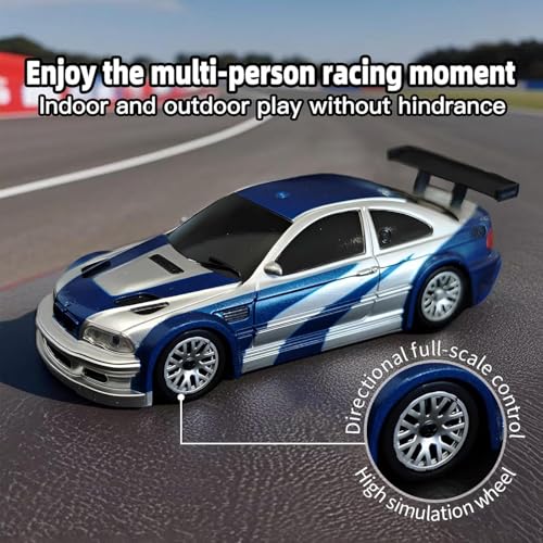 Image of Toys 4WD Mini RC Drift Car, 1:43 Scale, 2.4GHz Remote Control with LED Lights, 15KM /h High-Speed Performance Fully Proportional with Gyro Nisan Gt Fast n Furios Model